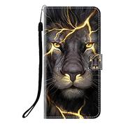Sunrive Case compatible with Nokia C2 2nd Edition, PU Leather Phone Holster Case Card Slot Flip Wallet Stand Function gel magnetic Protective Skin Cover (Q lion)