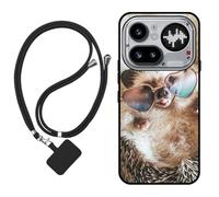 Sunrive Case compatible with Nothing Phone 4A Pro, Ultra Slim matte Soft Premium TPU Back Rubber Bumper Protector Patterns Cover(hedgehog)+1 x Phone Lanyard