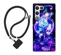 Sunrive Case compatible with Nubia RedMagic 11 Air, Ultra Slim matte Soft Premium TPU Back Rubber Bumper Protector Patterns Cover(Roses,Butterfly,flower)+1 x Phone Lanyard