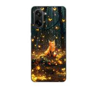 Sunrive Case compatible with Oneplus Ace 5 Racing, Ultra Slim Transparent Soft Premium TPU Silicone Back Rubber Bumper Protector Patterns Cover(Fox in the Jungle)