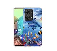 Sunrive Case compatible with OnePlus Nord 2T 5G, Ultra Slim Transparent Soft Premium TPU Silicone Back Rubber Bumper Protector Cover(X whale)