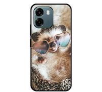 Sunrive Case compatible with Oppo A6 5G CPH2831/4G, Ultra Slim matte Soft Premium TPU Back Rubber Bumper Protector Patterns Cover(hedgehog)+1 x Phone Lanyard