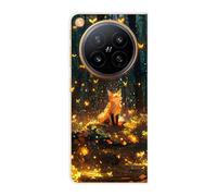 Sunrive Case compatible with Oppo Find N6, Ultra Transparent PC Premium Bumper Protector Patterns Cover(Fox in the Jungle)