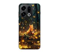 Sunrive Case compatible with Oppo Find X9, Ultra Slim Transparent Soft Premium TPU Silicone Back Rubber Bumper Protector Patterns Cover(Fox in the Jungle)