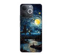 Sunrive Case compatible with Realme C71 India, Ultra Slim Transparent Soft Premium TPU Silicone Back Rubber Bumper Protector Patterns Cover(Oil Painting)