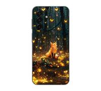 Sunrive Case compatible with Samsung Galaxy Buddy5, Ultra Slim Transparent Soft Premium TPU Silicone Back Rubber Bumper Protector Patterns Cover(Fox in the Jungle)