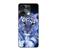 Sunrive Case compatible with Umidigi G9 5G, Ultra Slim Transparent Soft Premium TPU Silicone Back Rubber Bumper Protector Patterns Cover(Q tiger)