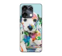 Sunrive Case compatible with Umidigi G9A/G9C/G9T/G9 5G/G9, Ultra Slim Transparent Soft Premium TPU Silicone Back Rubber Bumper Protector Patterns Cover(Q Dog 2)