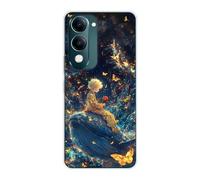Sunrive Case compatible with Vivo T4 Lite 5G, Ultra Slim Transparent Soft Premium TPU Silicone Back Rubber Bumper Protector Patterns Cover(Titanic Whale)