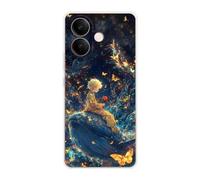 Sunrive Case compatible with Vivo V70 Lite, Ultra Slim Transparent Soft Premium TPU Silicone Back Rubber Bumper Protector Patterns Cover(Titanic Whale)