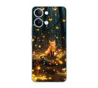 Sunrive Case compatible with Vivo Y11E, Ultra Slim Transparent Soft Premium TPU Silicone Back Rubber Bumper Protector Patterns Cover(Fox in the Jungle)