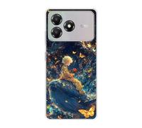Sunrive Case compatible with ZTE Blade A36, Ultra Slim Transparent Soft Premium TPU Silicone Back Rubber Bumper Protector Patterns Cover(Titanic Whale)