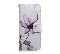 Sunrive Case compatible with ZTE Nubia S 5G, PU Leather Phone Holster Case Card Slot Flip Wallet Stand Function gel magnetic Protective Skin Cover (T Magnolia)
