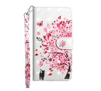 Sunrive Case compatible with ZTE Nubia S 5G,Sunrive PU Leather Phone Holster Case Card Slot Flip Wallet Stand Function gel magnetic Protective Skin Cover (Tree cat)