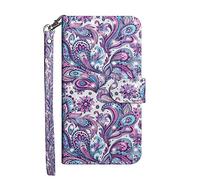 Sunrive Case For Alcatel 3L 2020, PU Leather Phone Holster Case Card Slot Flip Wallet Stand Function gel magnetic Protective Skin Cover (Pattern)