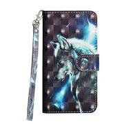 Sunrive Case For Vodafone Smart N10, PU Leather Phone Holster Case Card Slot Flip Wallet Stand Function gel magnetic Protective Skin Cover (Wolf)