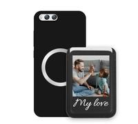 Sunrive Case with Custom for MagSafe Wallet - Shockproof Phone Cover Compatible with Xiaomi Mi 6 - Leather Card Holder and Stand Function for Video Viewing, Personalised with Photo or Text