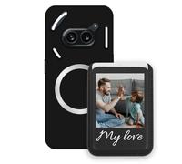 Sunrive Custom for MagSafe Wallet with Case Compatible with Nothing Phone 2A/2A Plus Phone Cover - Leather Card Holder and Stand Function for Video Viewing, Personalised with Photo or Text