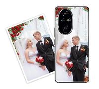 Sunrive Personalised Custom Case compatible with Honor 200 Pro, Customised with your own photo, image, Picture, or text Make Your Own Case, (PC Bumper + Acrylic Back) black