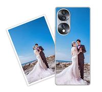 Sunrive Personalised Custom Case compatible with HONOR 70, Soft TPU Clear Shock Absorbing Customised Cover with your own photo, image, Picture, or text Make Your Own Case