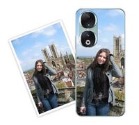 Sunrive Personalised Custom Case compatible with Honor 90, Soft TPU Clear Shock Absorbing Customised Cover with your own photo, image, Picture, or text Make Your Own Case