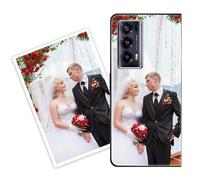 Sunrive Personalised Custom Case compatible with HONOR Magic V2, Customised with your own photo, image, Picture, or text Make Your Own Case, (Soft TPU Bumper + Acrylic Back) black