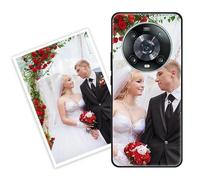 Sunrive Personalised Custom Case compatible with Honor Magic5 Pro, Customised with your own photo, image, Picture, or text Make Your Own Case, (PC Bumper + Acrylic Back) black
