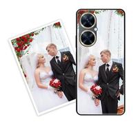 Sunrive Personalised Custom Case compatible with Huawei Nova 11I/Enjoy 60 Pro, Customised with your own photo, image, Picture, or text Make Your Own Case, (Soft TPU Bumper + Tempered Glass Film Back)