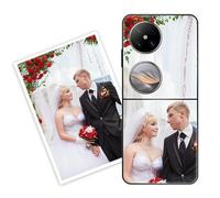 Sunrive Personalised Custom Case compatible with Huawei Pocket 2, Customised with your own photo, image, Picture, or text Make Your Own Case, (Soft TPU Bumper + Acrylic Back) black