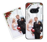 Sunrive Personalised Custom Case compatible with Nothing Phone 2a, Customised with your own photo, image, Picture, or text Make Your Own Case, (Soft TPU Bumper + Acrylic Back) black