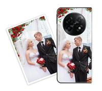 Sunrive Personalised Custom Case compatible with OPPO Find N5, Customised with your own photo, image, Picture, or text Make Your Own Case, (Soft TPU Bumper + Acrylic Back) black