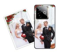 Sunrive Personalised Custom Case compatible with Realme GT8 Pro, Customised with your own photo, image, Picture, or text Make Your Own Case, (PC Bumper + Acrylic Back) black