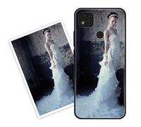 Sunrive Personalised Custom Case compatible with Redmi 9C/9C NFC/Xiaomi Poco C3, Customised with your own photo, image, Picture, or text Make Your Own Case, (PC Bumper + Acrylic Back) black