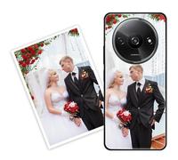 Sunrive Personalised Custom Case compatible with Redmi A3 /Redmi A3x, Customised with your own photo, image, Picture, or text Make Your Own Case, (PC Bumper + Acrylic Back) black