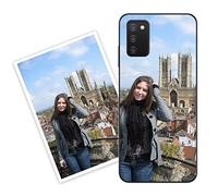 Sunrive Personalised Custom Case compatible with Samsung Galaxy A03S, Soft TPU Clear Shock Absorbing Customised Cover with your own photo, image, Picture, or text Make Your Own Case