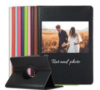 Sunrive Personalised Custom PU Leather Case compatible with Samsung Galaxy Tab S2 9,7" T813/T810N/T819,360 Degree Swiveling Protective Cover.Customised with photo,Picture,Name,text