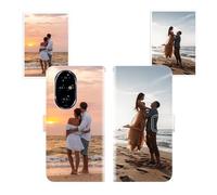 Sunrive Personalised Custom PU Leather Phone Case compatible with Honor 200 Pro,Customised Cover with your own photo,image,Picture,or text Make Your Own Case + Phone Lanyard