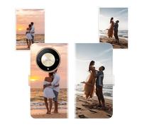 Sunrive Personalised Custom PU Leather Phone Case compatible with Honor Magic 6 Lite 5G,Customised Cover with your own photo,image,Picture,or text Make Your Own Case + Phone Lanyard