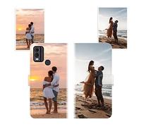 Sunrive Personalised Custom PU Leather Phone Case compatible with Nokia C22,Customised Cover with your own photo,image,Picture,or text Make Your Own Case + Phone Lanyard