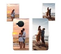 Sunrive Personalised Custom PU Leather Phone Case compatible with Nokia X20 5G,Customised Cover with your own photo,image,Picture,or text Make Your Own Case + Phone Lanyard