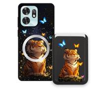 Sunrive Wallet Phone Case for Honor Play 60A, with Magnetic Detachable Card Holder, Cute Card Wallet Case with Kickstand for Video, Shockproof Protective Case with Card Slot Holder - Tiger