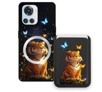 Sunrive Wallet Phone Case for OnePlus 10R/Ace, with Magnetic Detachable Card Holder, Cute Card Wallet Case with Kickstand for Video, Shockproof Protective Case with Card Slot Holder - Tiger