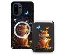Sunrive Wallet Phone Case for ONEPLUS ACE 6, with Magnetic Detachable Card Holder, Cute Card Wallet Case with Kickstand for Video, Shockproof Protective Case with Card Slot Holder - Tiger