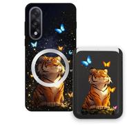 Sunrive Wallet Phone Case for ONEPLUS ACE5ULTRA, with Magnetic Detachable Card Holder, Cute Card Wallet Case with Kickstand for Video, Shockproof Protective Case with Card Slot Holder - Tiger