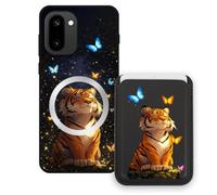 Sunrive Wallet Phone Case for OnePlus ACE6T, with Magnetic Detachable Card Holder, Cute Card Wallet Case with Kickstand for Video, Shockproof Protective Case with Card Slot Holder - Tiger