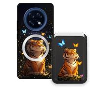 Sunrive Wallet Phone Case for Oppo A6L, with Magnetic Detachable Card Holder, Cute Card Wallet Case with Kickstand for Video, Shockproof Protective Case with Card Slot Holder - Tiger