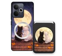 Sunrive Wallet Phone Case for Realme 14T 5G, with Magnetic Detachable Card Holder, Cute Card Wallet Case with Kickstand for Video, Shockproof Protective Case with Card Slot Holder - Cat
