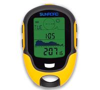 Sunroad Anself Fr500 Multifunctional LCD Digital Altimeter Barometer Compass Thermometer Hygrometer Weather Forecast LED Torch, Orange, Standard Size
