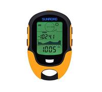 SUNROAD Mini Multifunction Barometer Digital Compass Stopwatch Altimeter Pocket Watch-Hiking Camping Thermometer Digital Hygrometer Weather Forecast LED Torch Flash Wristwatch