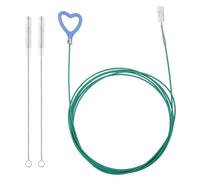 Sunroof Drain Cleaning Tool, 118in Long Wire Pipe Cleaner with 2 Straight Flexible Cleaning Brushes Heart Handle Design Drain Snake Unclogger Hole Cleaner for Auto Car Sunroof Wiper